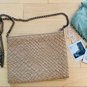 Falor Italia Leather Woven Crossbody Bag